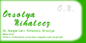 orsolya mihalecz business card